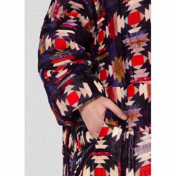 Isabel Marant Tao Long Quilted Printed Velvet Coat