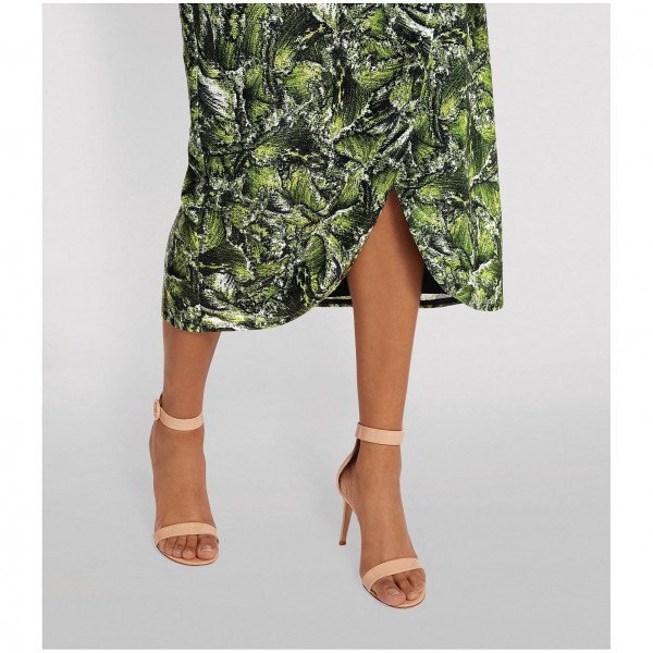 Halpern Embellished Wrap Midi Dress