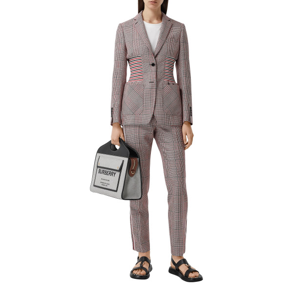 Burberry Two-Tone Canvas and Leather Medium Pocket Tote