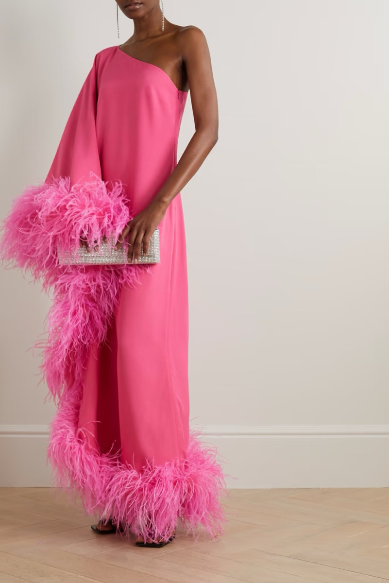 Taller Marmo Ubud Feather trimmed gown