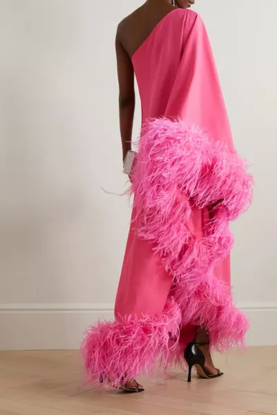 Taller Marmo Ubud Feather trimmed gown