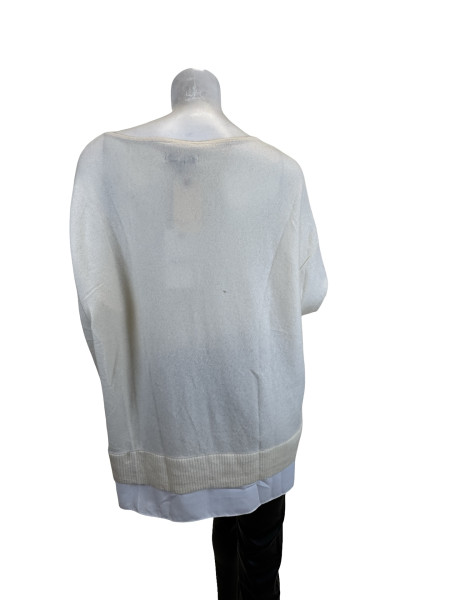 MAX & MOI Cream Cashmere Lounge Set with Cotton Cuffs