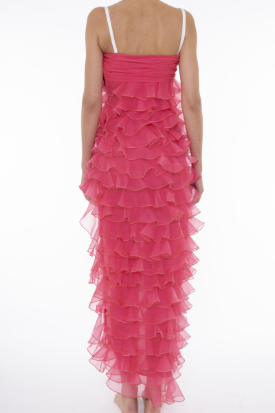 Giambattista Valli Asymmetric organza dress with ruffles