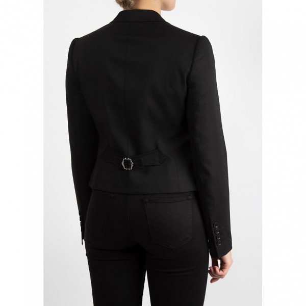 DOLCE & GABBANA Cropped Tuxedo Jacket with Faux Waistcoat