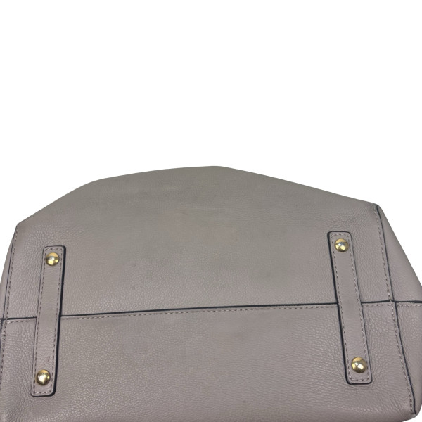Burberry Grey/White Grained Leather Medium Belt Tote