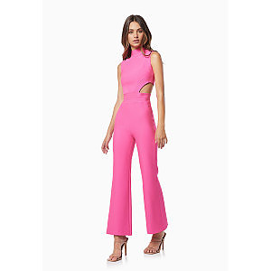 Hot pink jumpsuit express on sale