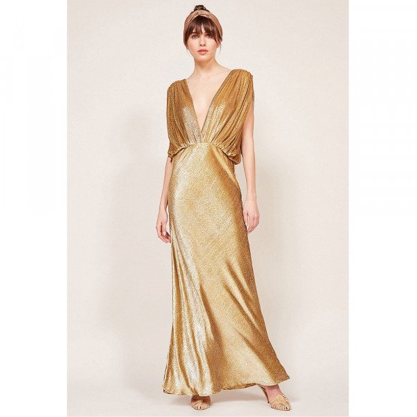 Mes Demoiselles Helen Metallic Velvet Maxi Dress