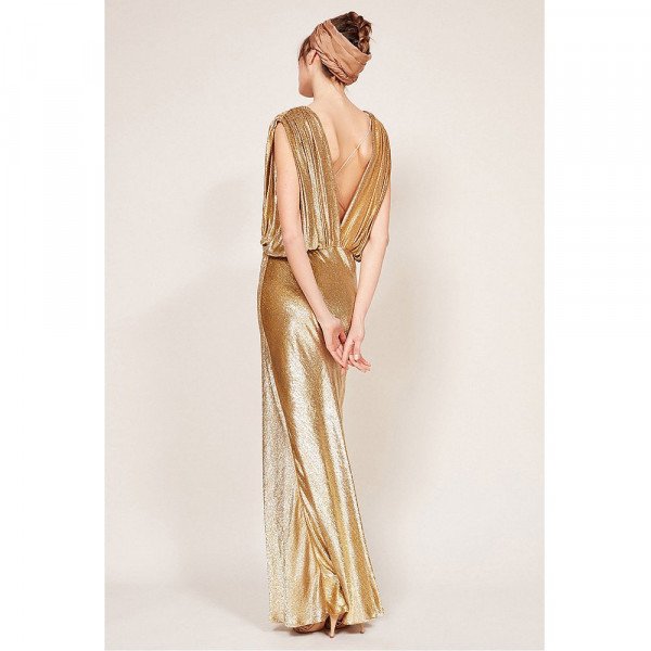 Mes Demoiselles Helen Metallic Velvet Maxi Dress