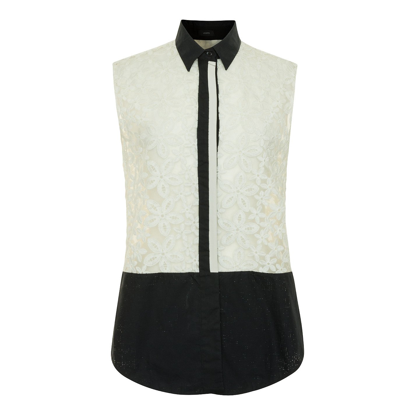 Joseph Floral-Embroidered Sleeveless Blouse
