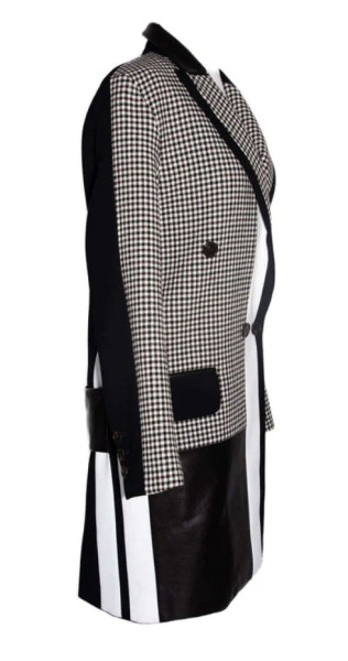 Barbara Bui Barbara Bui Houndstooth, Stripe and Leather Jacket