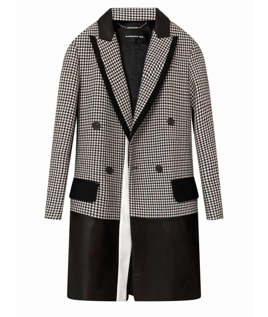 Barbara Bui Barbara Bui Houndstooth, Stripe and Leather Jacket