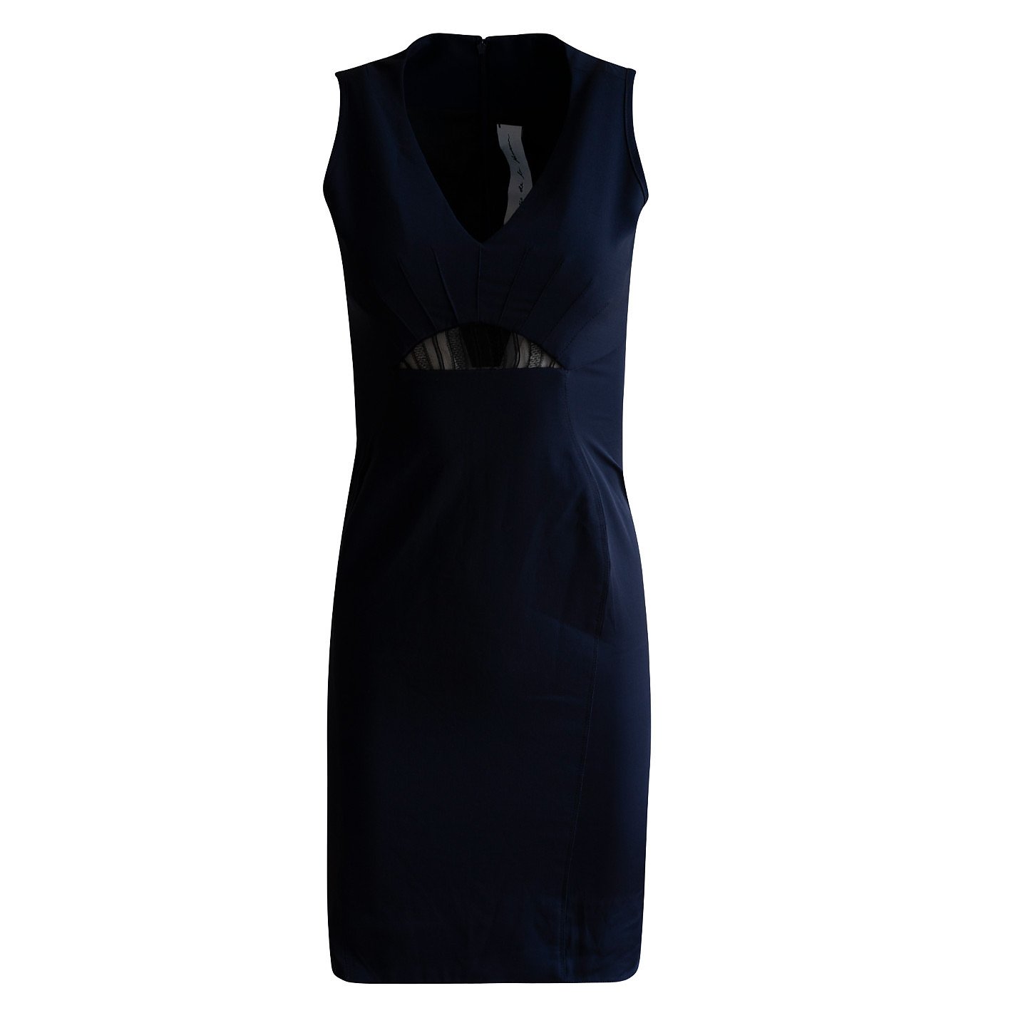 Emilio De La Morena Silk Fitted Dress With Lace Detail