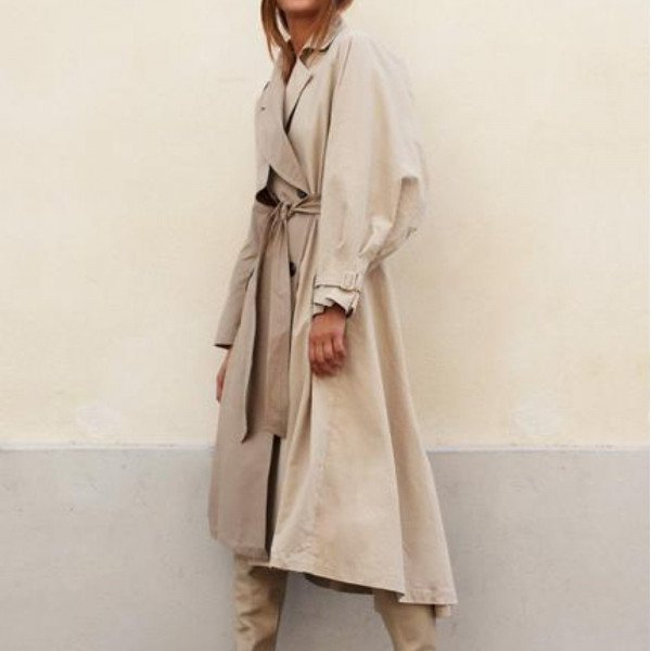 The Frankie Shop Two Tone Asymmetrical Trench Coat