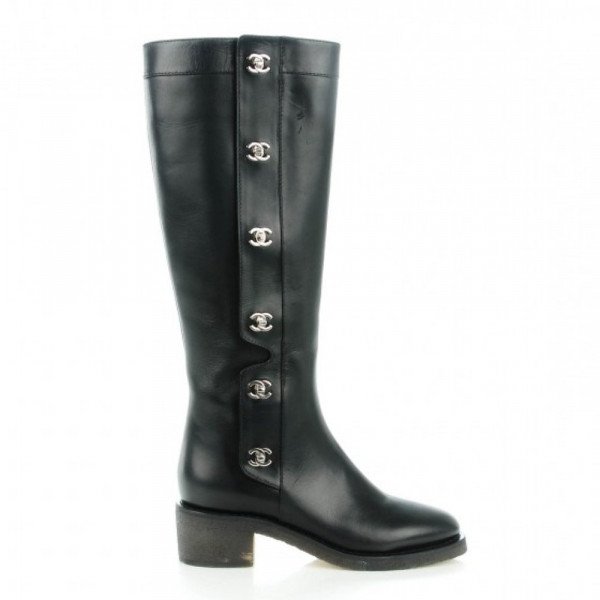 Rent Buy CHANEL Calfskin CC Turnlock High Boots MY WARDROBE HQ