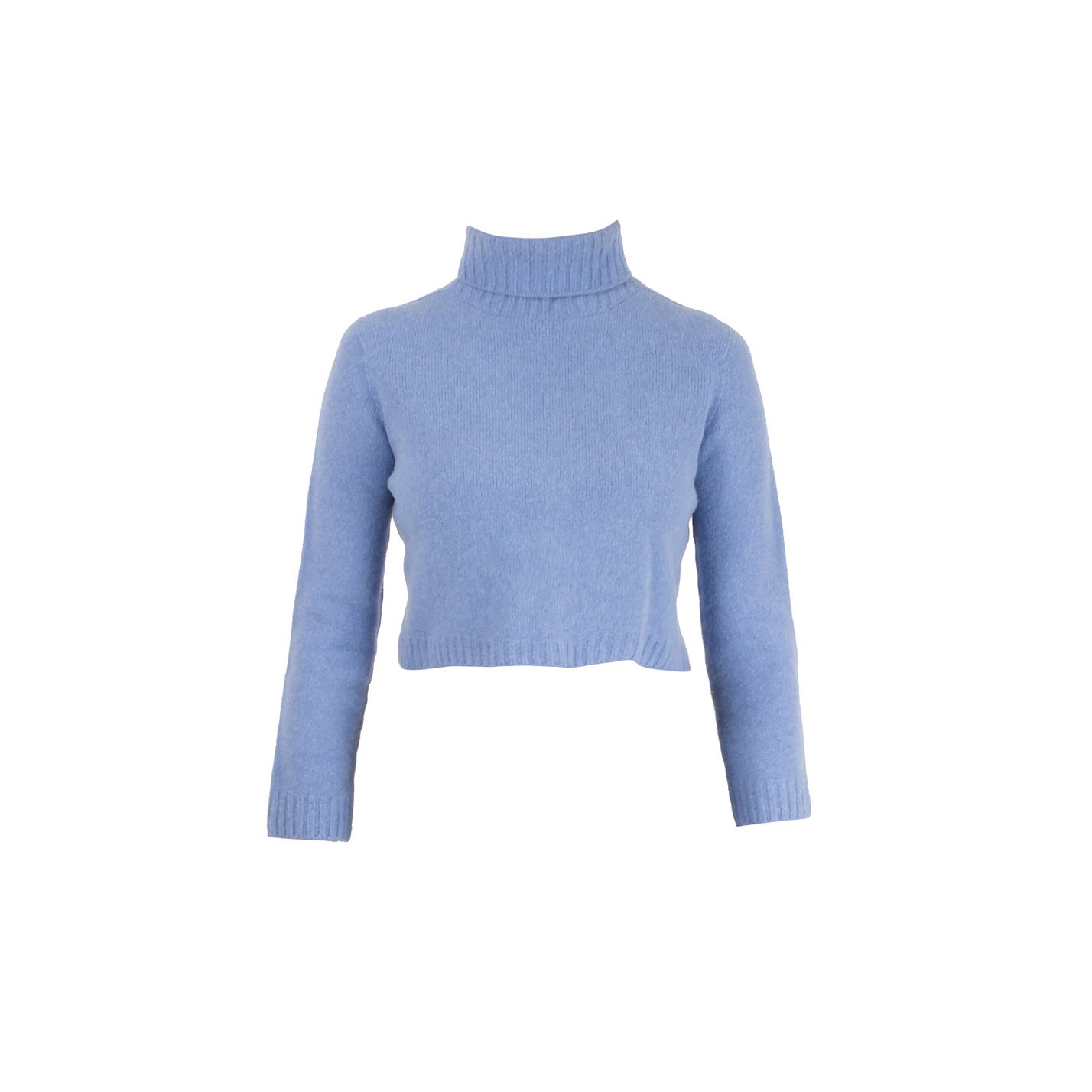 white cropped turtleneck