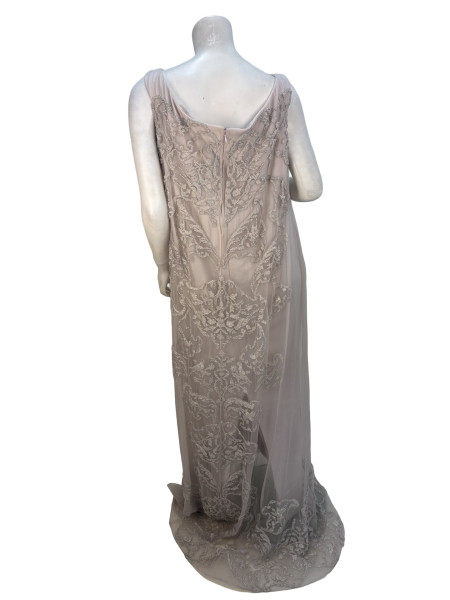 ASHI Couture Draped Embroidered Gown