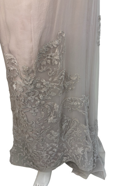 ASHI Couture Draped Embroidered Gown