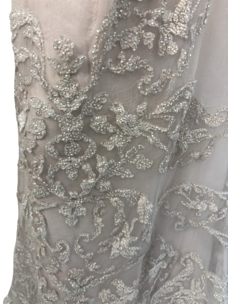 ASHI Couture Draped Embroidered Gown