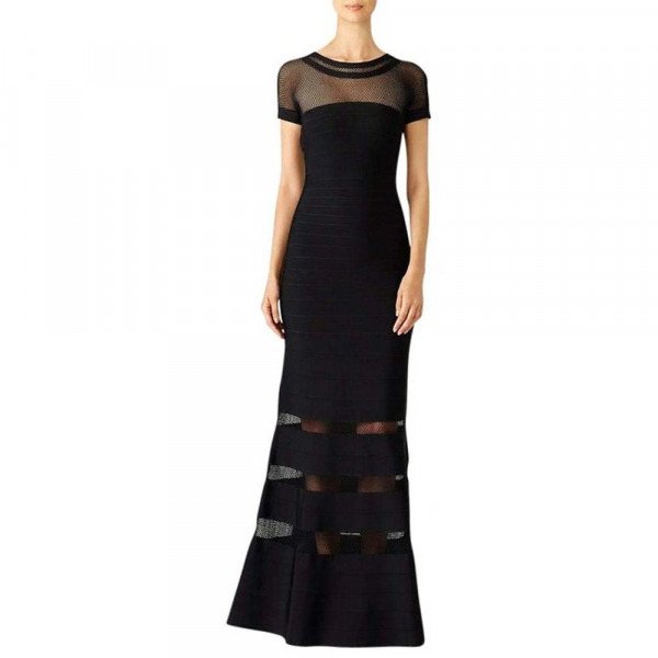 Herve Leger Mesh Bandage Mermaid Gown