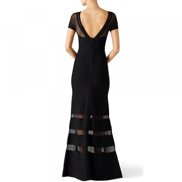 Herve Leger Mesh Bandage Mermaid Gown