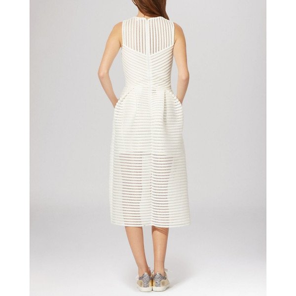 Maje Rire Mesh Stripe Midi Dress