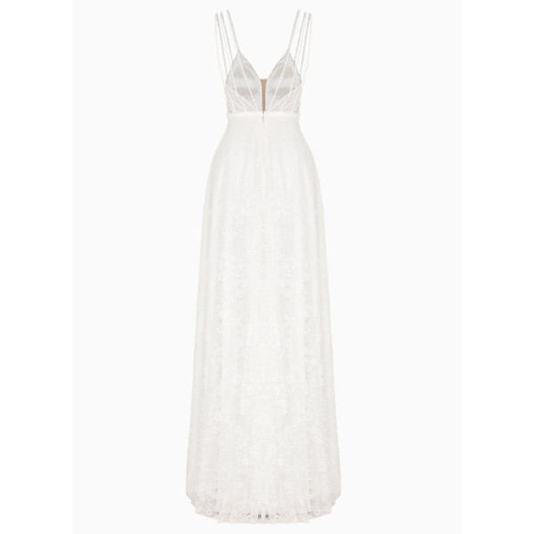 Barrus London French Lace Wedding Dress With Decollete Neck