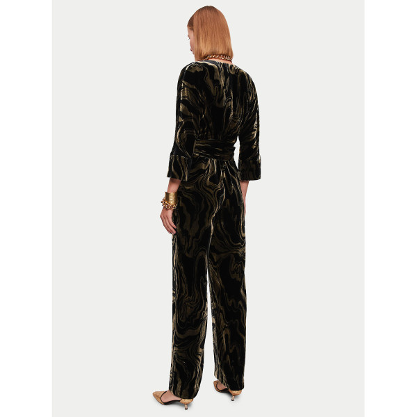Jigsaw Rock Swirl Velvet Jumpsuit