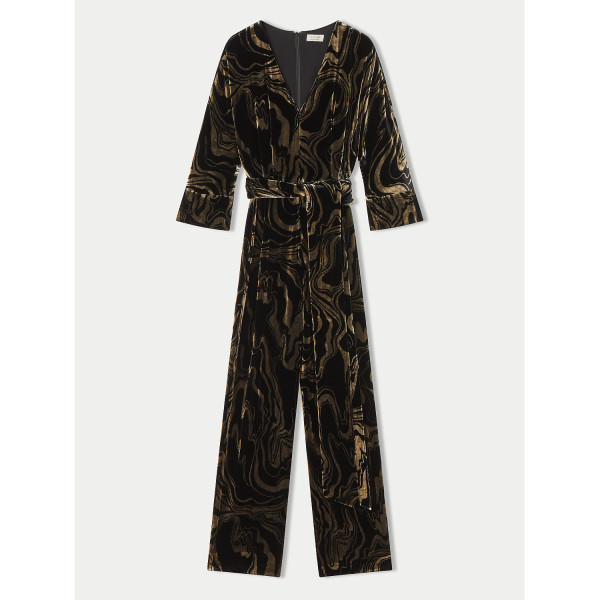 Jigsaw Rock Swirl Velvet Jumpsuit