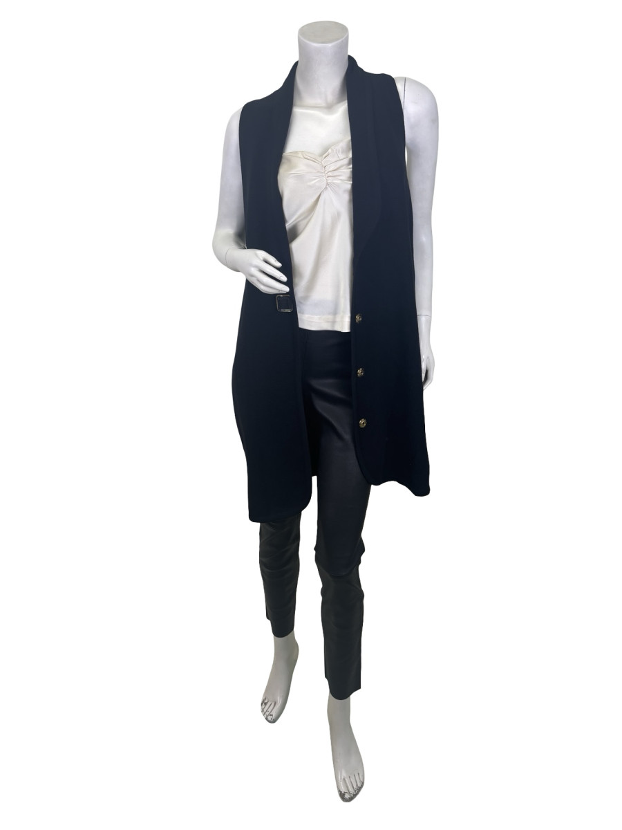 Chloé 100% Wool Longline Cardigan with Statement Button