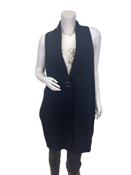 Chloé 100% Wool Longline Cardigan with Statement Button