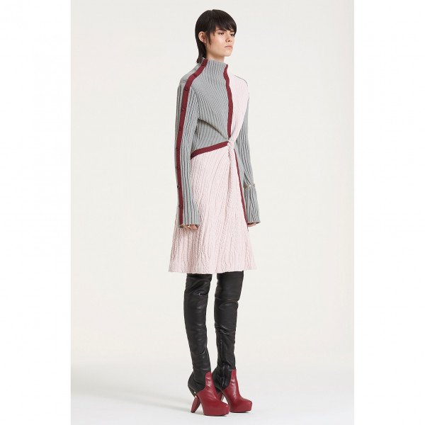 PORTS 1961 Contrast Knit Centre Knotted Dress