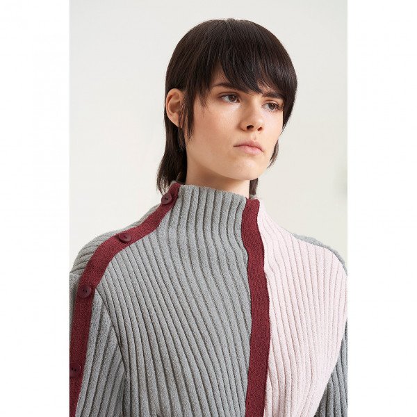 PORTS 1961 Contrast Knit Centre Knotted Dress