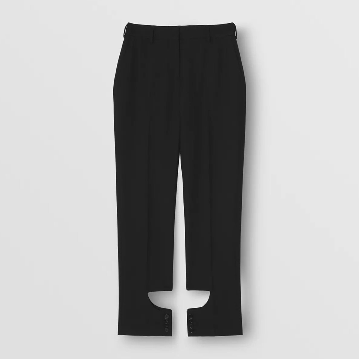 Burberry Cut-Out Detail Wool Tailored Trousers
