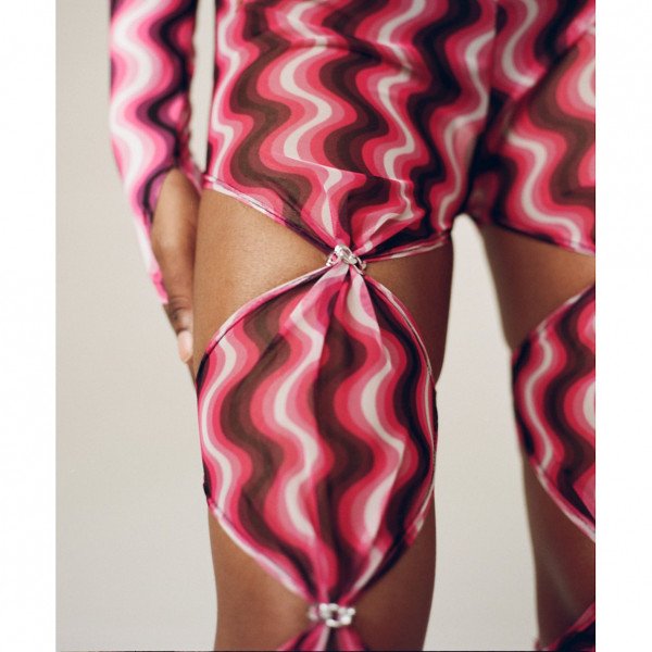 Linus Leonardsson Wavy Print Mesh Leggings