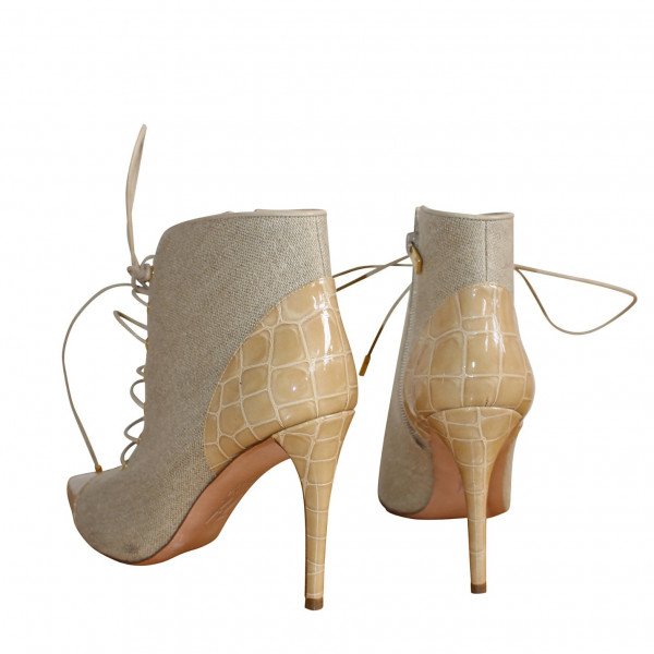 Gina Croc-Detail Heeled Boots