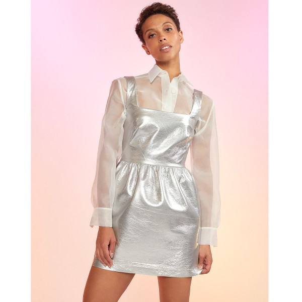 Cynthia Rowley Chrome Vegan Leather Dress