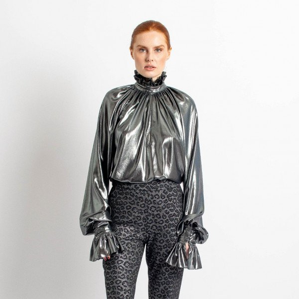 silver chiffon blouse
