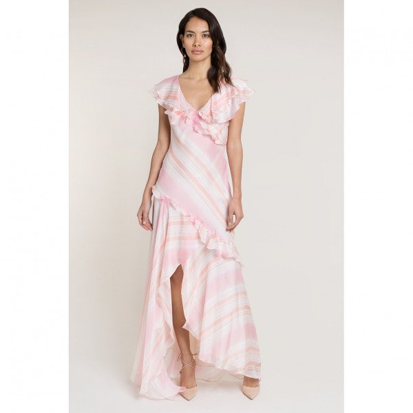 Beulah Naomi Blush Painterly Stripe Dress