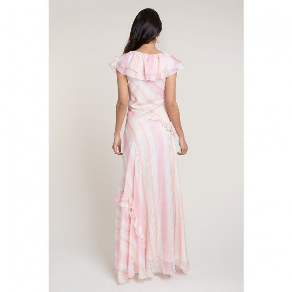 Beulah Naomi Blush Painterly Stripe Dress