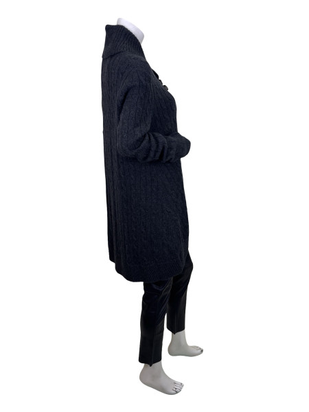 Ralph Lauren Cable-Knit Wool Cardigan with Leather Buckle