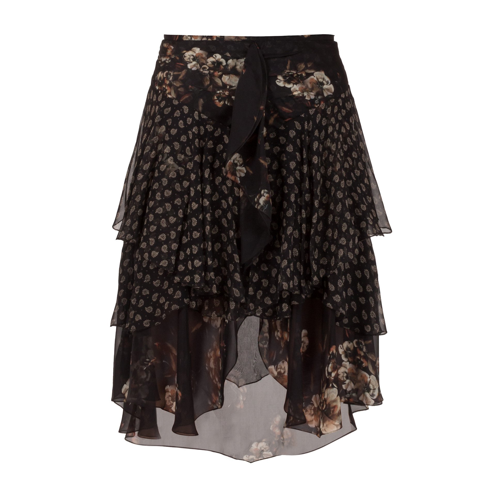 Jason Wu Tiered Printed Silk-Chiffon Skirt