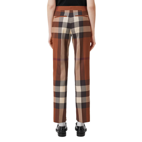 Burberry Exaggerated Check Wool Tailored Trousers