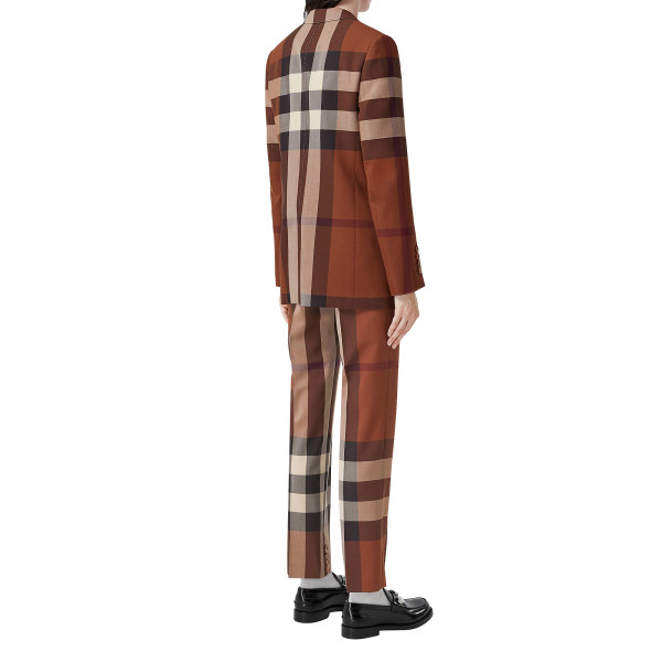 Burberry Exaggerated Check Wool Tailored Trousers