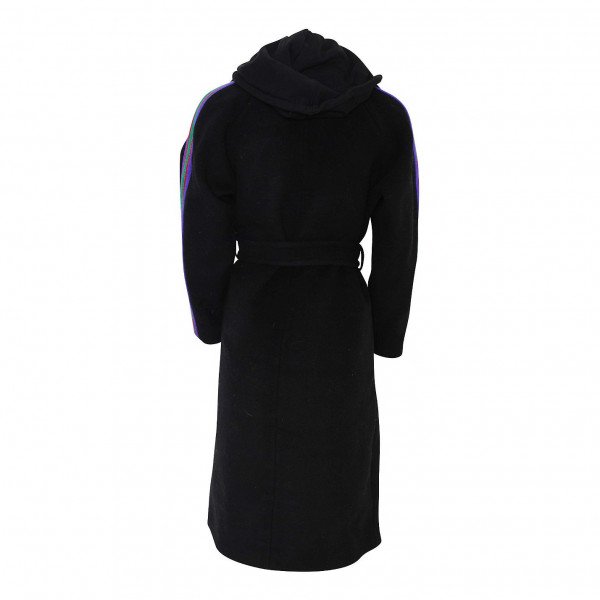 Sandro Striped-Trim Wool-Blend Wrap Coat