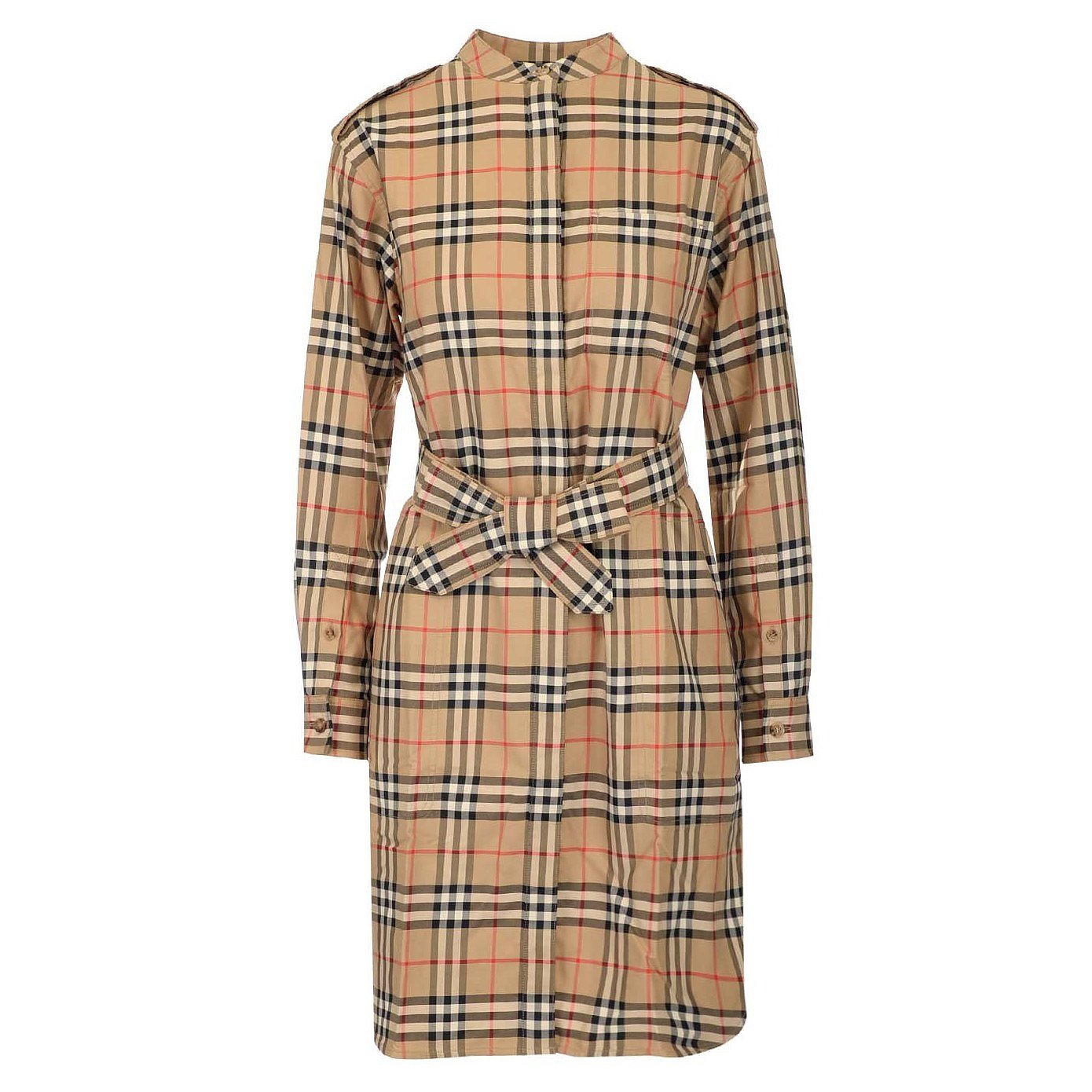 Burberry Checked Belted Shirt Dress