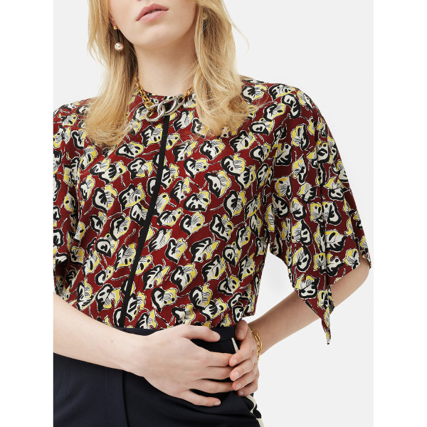 Jigsaw Collagerie Fig Leaf Top Red