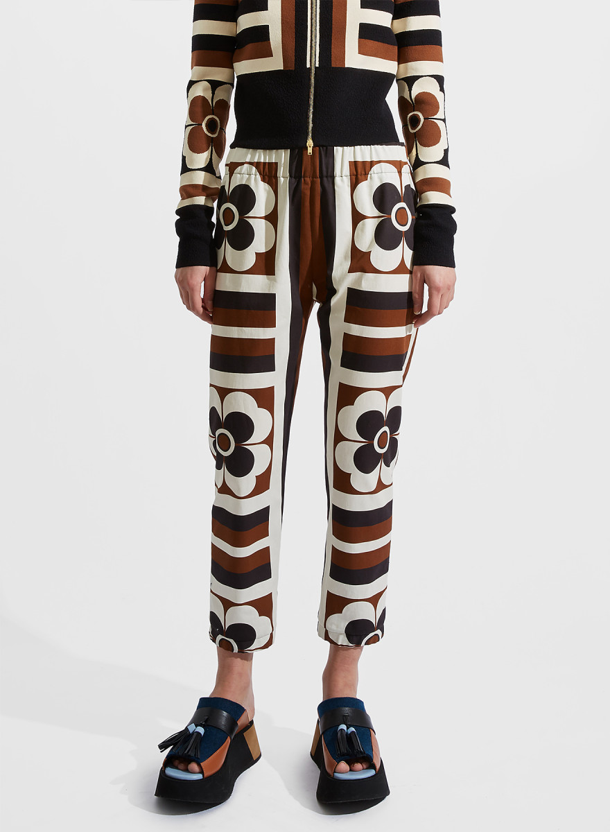 Colville Printed Brown Trousers