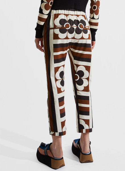 Colville Printed Brown Trousers