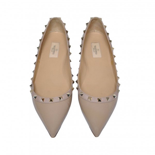 Valentino Rockstud Patent Leather Flats