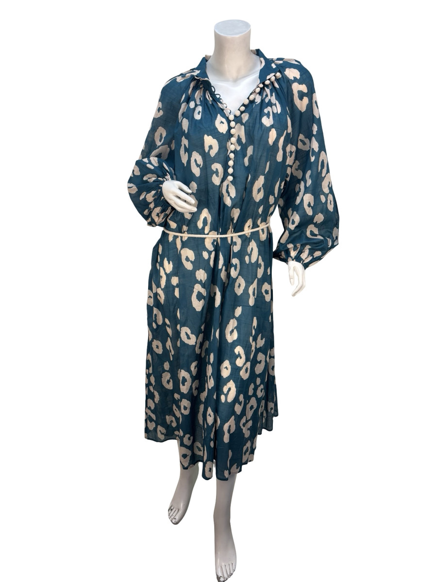 ZIMMERMANN Printed Silk-Blend Dress with Rope Belt
